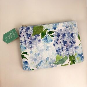 OSC Designs Blue Purple Hydrangea Floral Pencil Pouch New With Tags